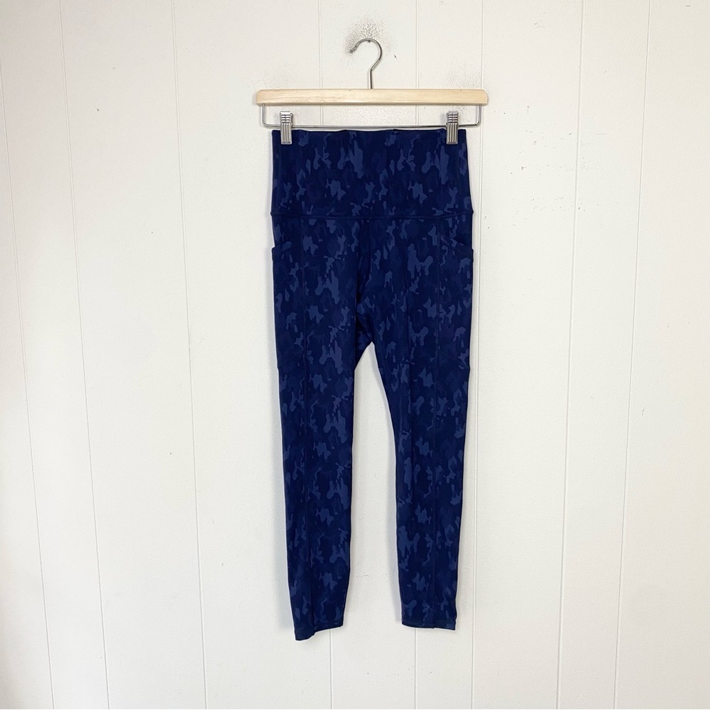 Alexo Athletica Face Forward Concealed Carry Blue Camo Navy Leggings Womens Sz S - Picture 3 of 16